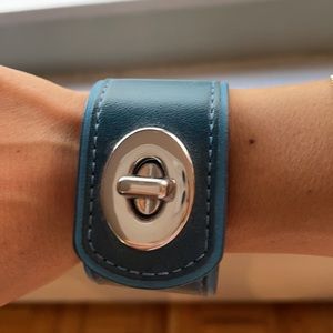 Coach blue leather bracelet
